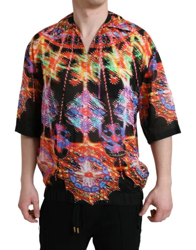 Shop Dolce & Gabbana Multicolor Luminarie Print Cotton T-shirt