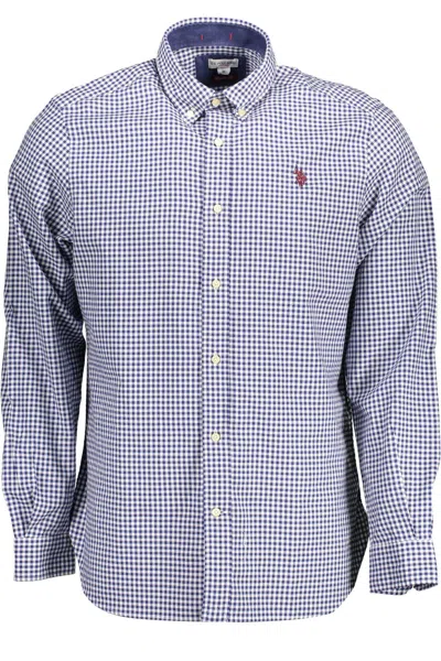 Shop U.s. Polo Assn Elegant Light Blue Cotton Shirt For Men