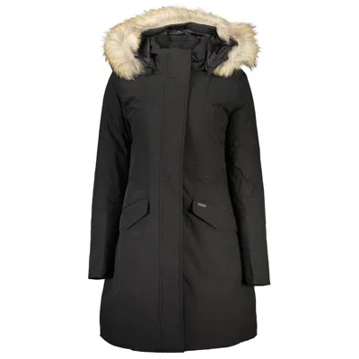 Shop Woolrich Black Cotton Jackets & Coat