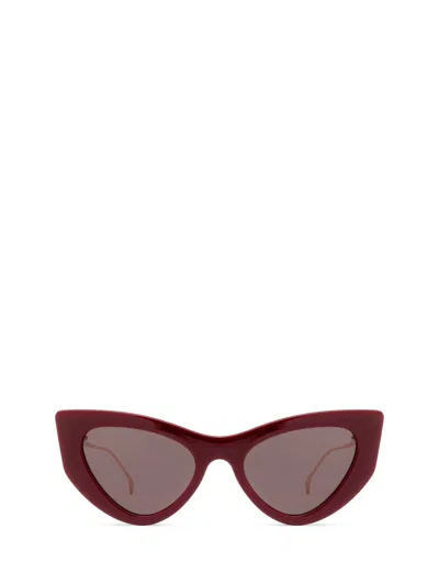 Shop Gucci Eyewear Sunglasses In Burgundy