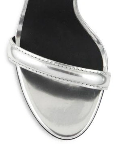 Shop Alexander Wang Antonia Metallic Leather Sandals In Silver
