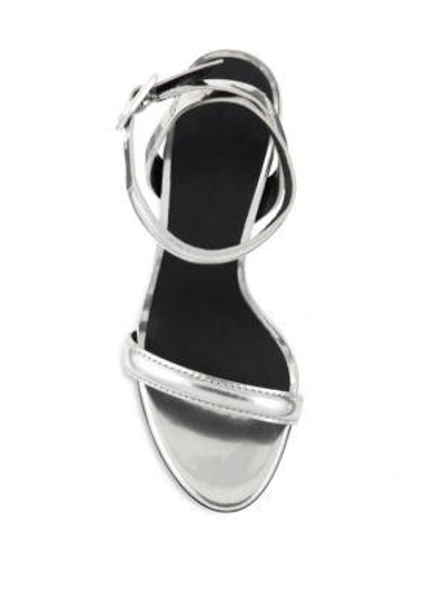 Shop Alexander Wang Antonia Metallic Leather Sandals In Silver