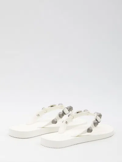 Shop Balenciaga Cagole Thong Sandals In White