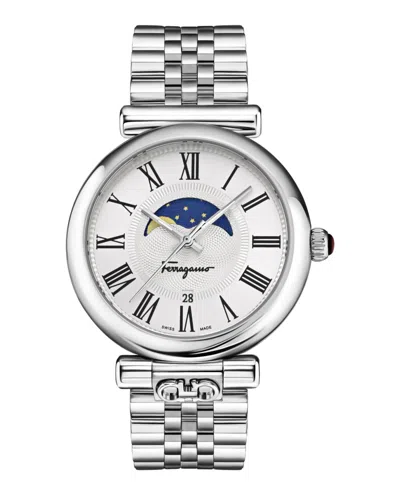 Shop Ferragamo Ora Moonphase Bracelet Watch In Multi