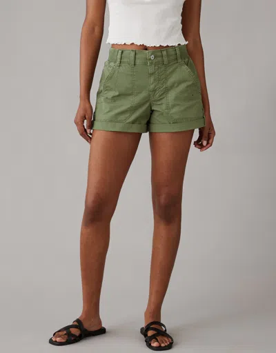 Shop American Eagle Outfitters Ae Snappy Stretch 4" Perfect Cargo Short In Green