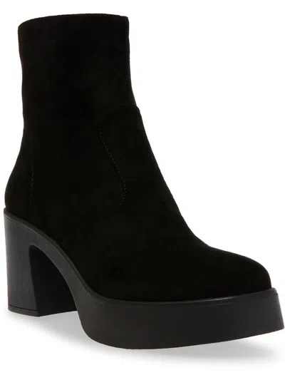 Shop Anne Klein Sierra Womens Faux Suede Platform Ankle Boots In Black