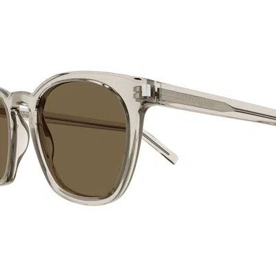 Shop Saint Laurent Eyewear Sunglasses In Beige
