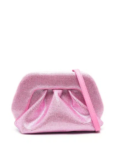 Shop Themoirè Gea Clutch Bag Embellished With Rhinestones In Pink & Purple