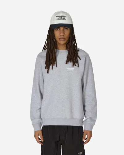 Shop Pas Normal Studios Off-race Logo Crewneck Sweatshirt In Grey