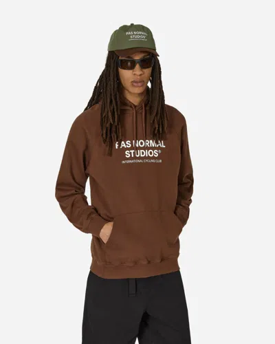 Shop Pas Normal Studios Off-race Logo Hooded Sweatshirt Bronze In Brown