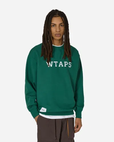 Shop Wtaps Academy Crewneck Sweatshirt In Green