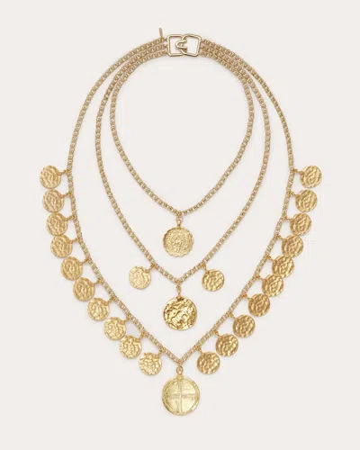 Shop Ramy Brook Reese Layered Coin Necklace In Gold
