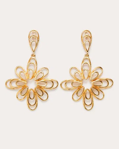 Shop Ramy Brook Stella Flower Earrings In Gold