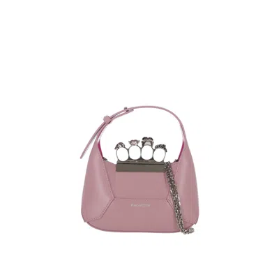 Shop Alexander Mcqueen Jewelled Mini Bag In 粉色的