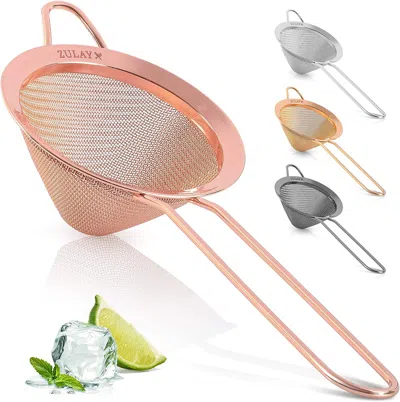 Shop Zulay Kitchen Stainless Steel Cone Shaped Cocktail Strainer For Cocktails, Tea Herbs, Coffee & Drinks In Multi