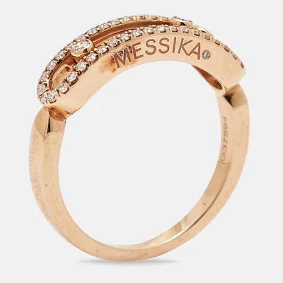 Shop Messika Baby Move Pavé Diamond 18k Rose Ring In Gold