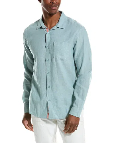 Shop Vintage Summer Linen-blend Shirt In Green