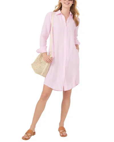 Shop J.mclaughlin J. Mclaughlin Stripe Sanders Linen Dress In Pink