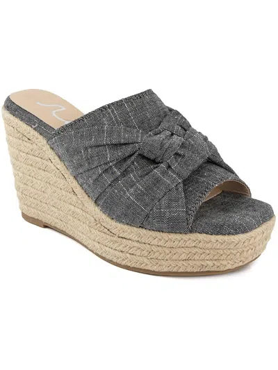 Shop Sugar Harlem Womens Espadrille Slip On Wedge Sandals In Grey