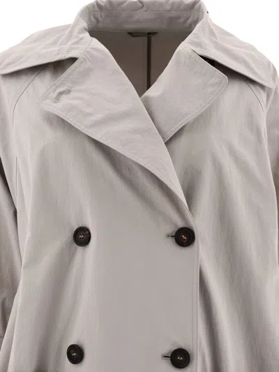 Shop Brunello Cucinelli Techno Canvas Coat With Shiny Details In Beige