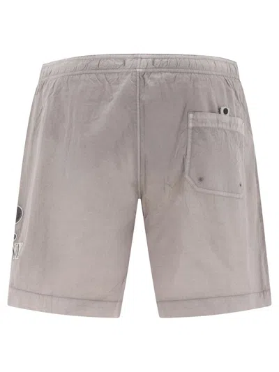 Shop C.p. Company "eco-chrome" Swim Shorts In Grey