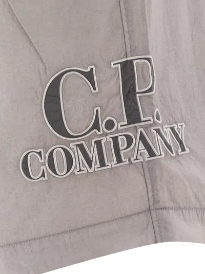 Shop C.p. Company "eco-chrome" Swim Shorts In Grey