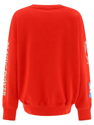 Shop Ganni "magic Power" Sweatshirt In Red
