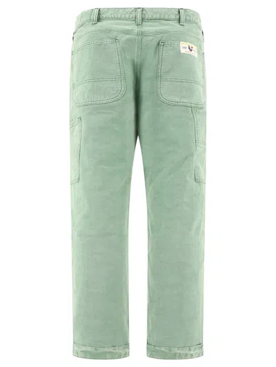 Shop Human Made "garment Dyed Painter" Trousers In Green