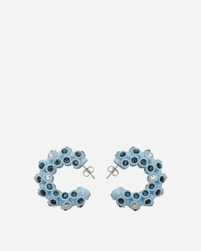 Shop Roussey Lit Hoop Earrings Light In Blue