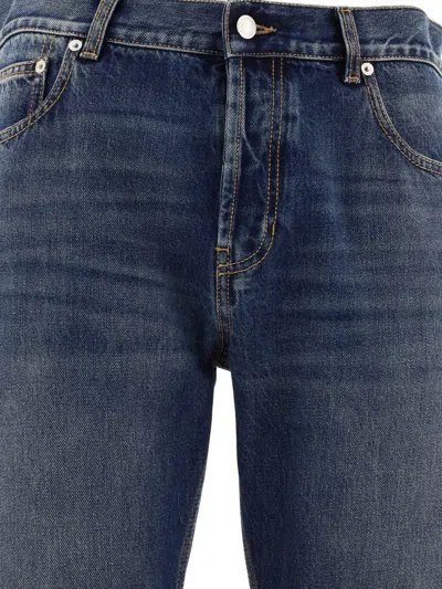Shop Alexander Mcqueen Jeans With Logo Detail In Blue