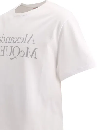 Shop Alexander Mcqueen Reflected Logo T-shirt In White