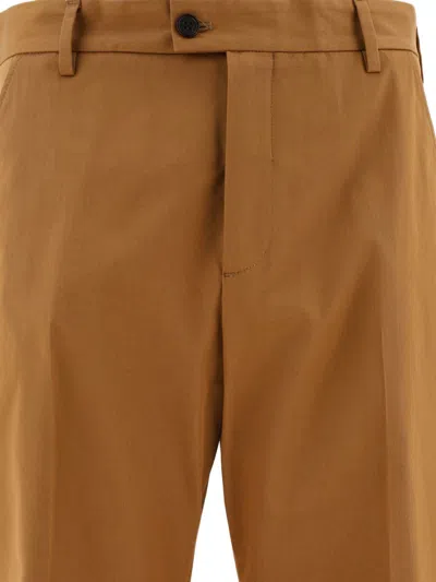 Shop Alexander Mcqueen Tailored Trousers With Back Logo In Brown