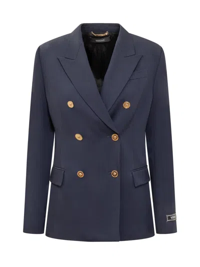 Shop Versace Informal Jacket In Blue
