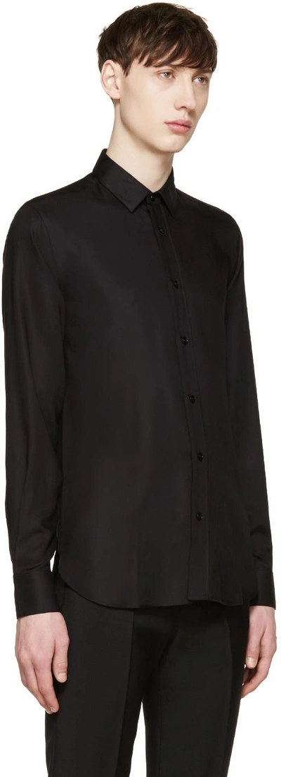 Shop Saint Laurent Black Twill Shirt