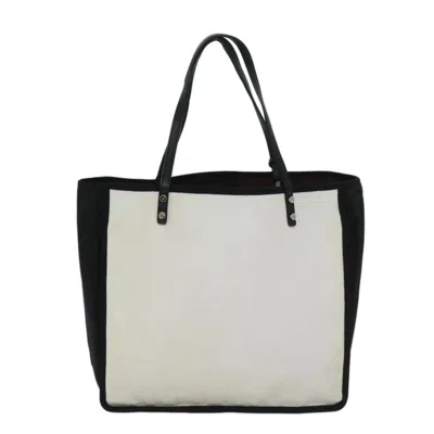 Pre-owned Chanel Cc White Canvas Tote Bag ()