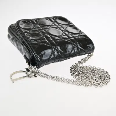 Shop Dior Cannage/lady Black Patent Leather Shoulder Bag ()