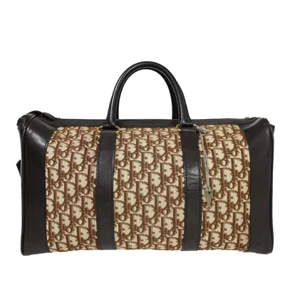 Shop Dior Trotter Brown Canvas Travel Bag ()