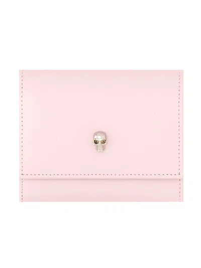 Shop Alexander Mcqueen Trifold Wallet In Pink