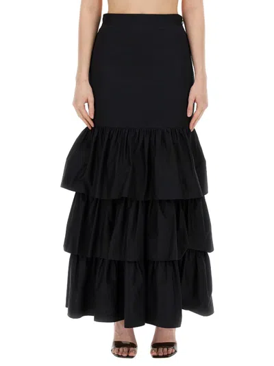 Shop Moschino Skirt With Ruffles In Black