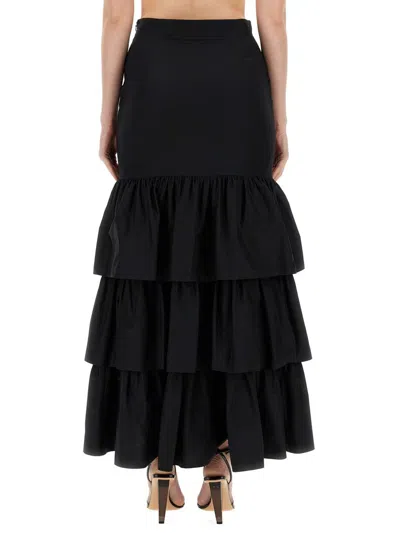 Shop Moschino Skirt With Ruffles In Black