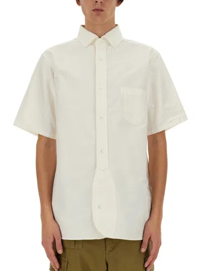 Shop Nigel Cabourn Cotton Shirt In White