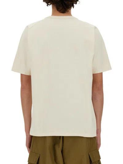 Shop Nigel Cabourn Cotton T-shirt In Ivory