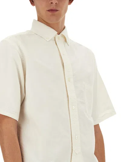 Shop Nigel Cabourn Cotton Shirt In White