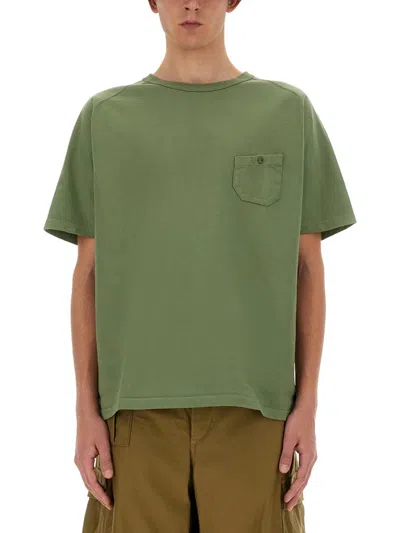 Shop Nigel Cabourn Cotton T-shirt In Green