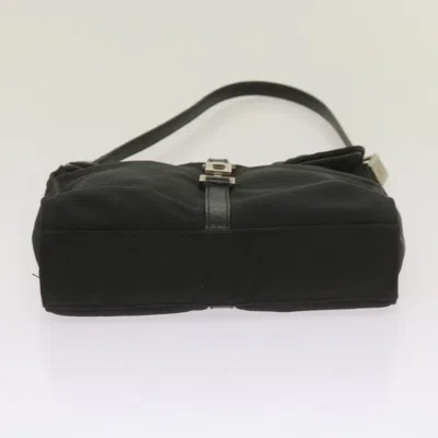 Shop Gucci Jackie Black Canvas Shoulder Bag ()