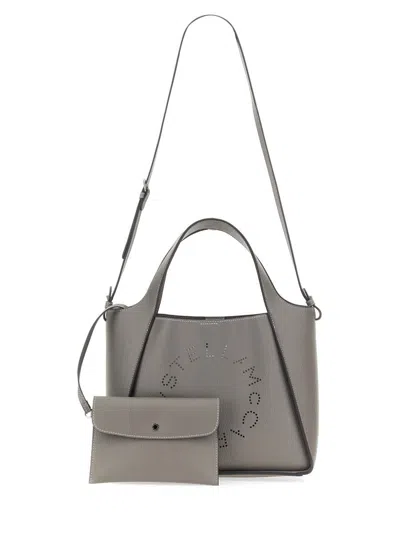 Shop Stella Mccartney Shoulder Bag With Logo In Grey