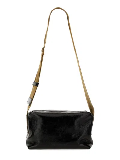 Shop Uma Wang Leather Shoulder Bag In Black