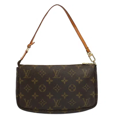 Pre-owned Louis Vuitton Pochette Accessoires Brown Leather Clutch Bag ()