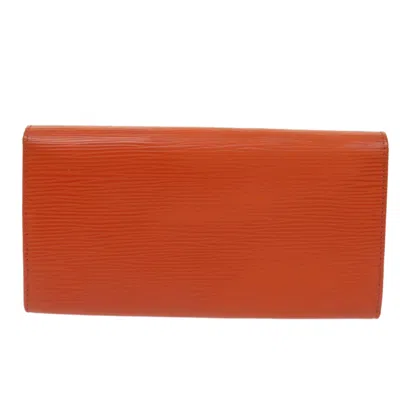 Pre-owned Louis Vuitton Portefeuille Sarah Orange Leather Wallet  ()