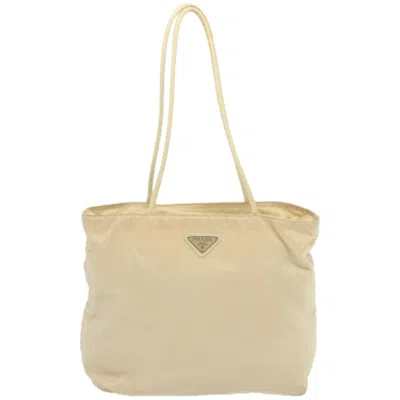 Shop Prada Tessuto Beige Synthetic Tote Bag ()
